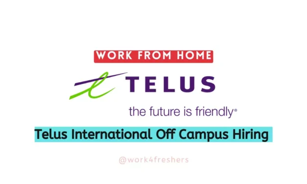 Work From Home Job In Telus International Careers 2023 |Part Time |Direct Link
