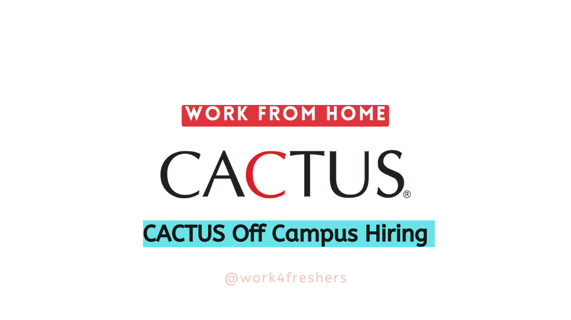 Work From Home Cactus Off Campus Hiring for Internship | Apply Now!