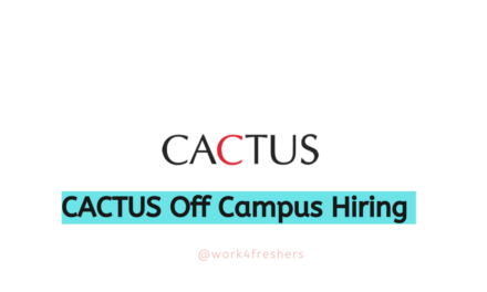  Cactus Off Campus 2025 Hiring for Associate | Apply Now!